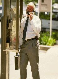 Man speaking on telephone